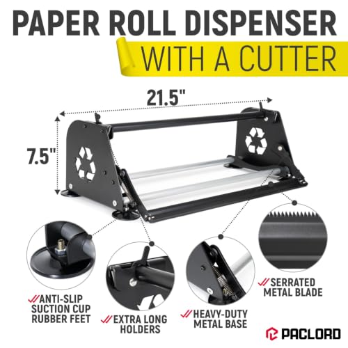 18" Paper Dispenser with Cutter + Yellow Kraft Paper Roll - color: Yellow, size: 1 Roll + Dispenser