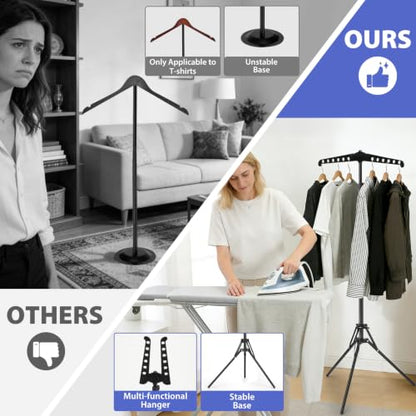 Cap and Gown Display Stand, Adjustable Shirt Display Stand - color: Glossy Black
