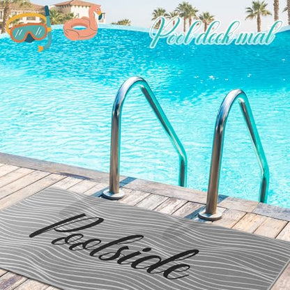 Tinideya Pool Deck Mats Non Slip Rubber with Drainage,Grey,23.62" X 47.24" - color: Grey, size: 2' x 4' (Rectangular)