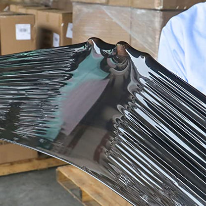 BOMEI PACK 1 Roll 1500ft Industrial Black Stretch Wrap 70 Gauge 15inch with 3inch Handles, Shrink Wrap Roll for Pallet Wrap, Durable Self-Adhering Packing, Moving, Heavy Duty - color: Black