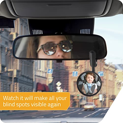 Peleg Design Watch-It – Monitor Mirror, Clip-On Cubicle, Computer Rear-View mirror, Convex for Personal Safety or Security, Cabinet Desk Rear-View Monitors Blind Spot - size: AVERAGE