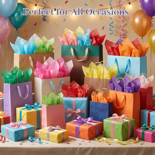 Shindel Tissue Paper 120 Sheets, 20 X 14 inch 20 Colors for Gift Bags - color: Multicolor