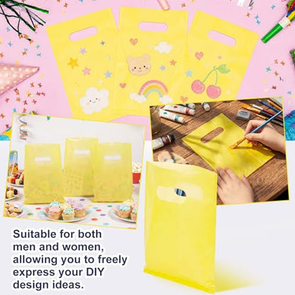 Maitys Yellow 300 Pcs Small Plastic Bags with Handles 5x7 for Business - color: Yellow