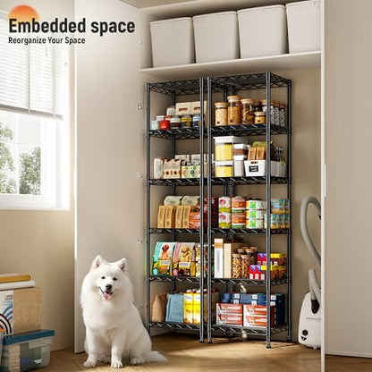 DurayLoly 15.8" W 6-Tier Narrow Wire Shelving, Adjustable Shelves, Kitchen - size: 15.8"W x 11.8"D x 63"H