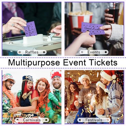 ESSENTIAL 500 Raffle Tickets, Good Luck Raffle Cards - color: Purple, size: 3.5"x2"
