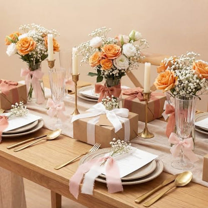 Suncalla 16 Pcs Wrapping Paper Set 16 Inch x 16 ft Elegant Neutral, Pink - color: Pink