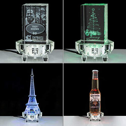 IFOLAINA Crystal LED Light Base for 3D Glass Art Lighted Display Stand - color: O-Clear-Multicolor