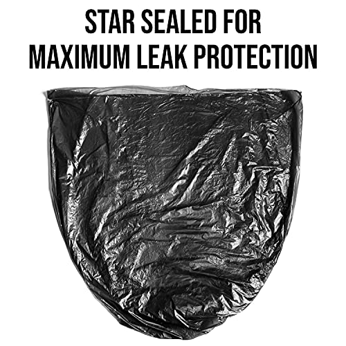 Aluf Plastics T-Tough Roll Pack Low Density Repro Blend Star Seal Coreless Rolls Bag, 33 Gallon 2 Mil, 39" Length x 33" Width, XXH Strength, Black (Pack of 400) - color: Black, style: 33 Gal, 1.5 Mil, 400 Count
