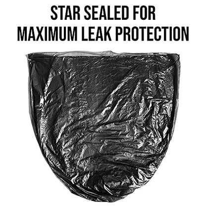 Aluf Plastics T-Tough Roll Pack Low Density Repro Blend Star Seal Coreless Rolls Bag, 33 Gallon 2 Mil, 39" Length x 33" Width, XXH Strength, Black (Pack of 400) - color: Black, style: 33 Gal, 1.5 Mil, 400 Count