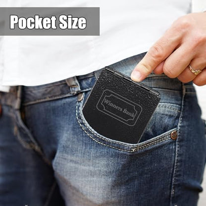 Metal Box for Gambler, Winners Bank Casino Box with Slot and Key - color: Black