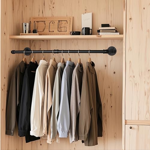AddGrace Industrial Pipe Clothing Garment Rack Black 34.5 Inch 1 Pack - color: Black
