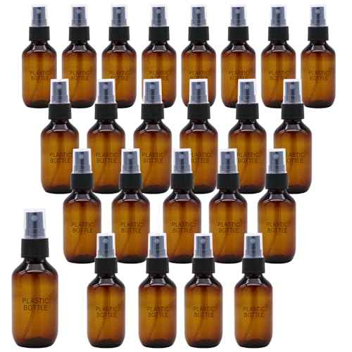 SYNTECSO 2oz Amber Plastic Spray Bottles, Fine Mist Water Bottle, 24 Pack - size: Plastic bottle - 24 Pack