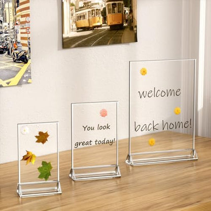 NIUBEE 4x6 Acrylic Sign Holder, Picture Frame, Wedding Table Numbers, 6pack - size: 4x6 6Pack
