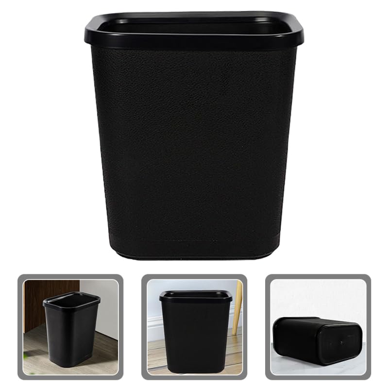 IMIKEYA Open Trash can Plastic Garbage can Wastebasket for Bathroom Bedroom Office Hotel 10.23 X 9.44 X 6.49 in Black - color: Black, size: 26X24CM