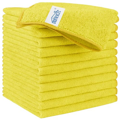 HOMEXCEL Yellow Microfiber Cleaning Cloth, Microfiber Towels for Car, 12 PK - color: Yellow