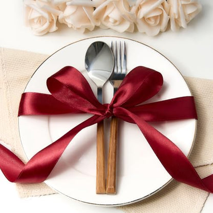 Burgundy Satin Ribbon 1 Inch x 100 Yards - color: Burgundy