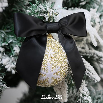 Black Satin Ribbon Twist Tie Bows, 5 Inch, 36 Pack - color: Black