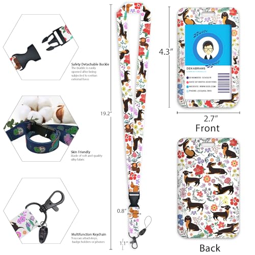 Giancomics Dachshund Lanyards for ID Badges Holder Retractable Badge Reel - color: Dachshund