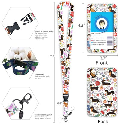 Giancomics Dachshund Lanyards for ID Badges Holder Retractable Badge Reel - color: Dachshund