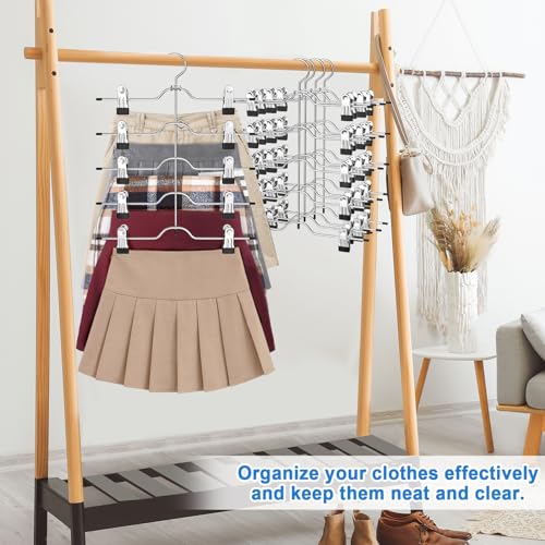 Pants Skirt Hangers with Clips 2 Pack 5 Tier