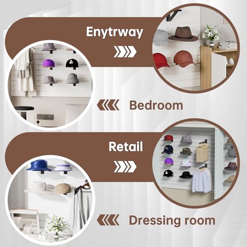 Slatwall Hat Holder, Metal Wire Hat Display Rack for Slat Board，Slatwall Accessories Hat Hook for Retail Display and Home Organization (5)