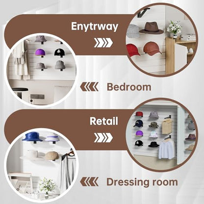 Slatwall Hat Holder, Metal Wire Hat Display Rack for Slat Board，Slatwall Accessories Hat Hook for Retail Display and Home Organization (5)