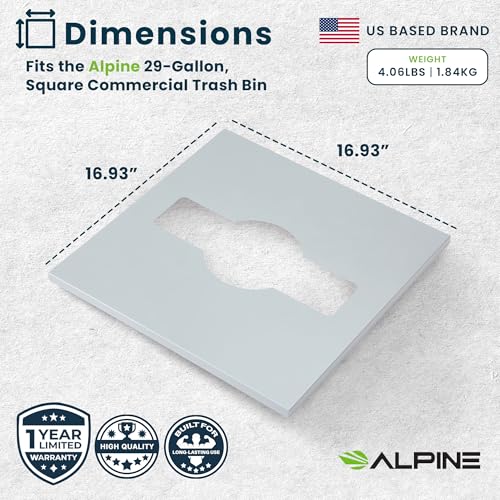 Alpine Mixed Lid Industries 29 Gallon Sturdy Steel Cube Recycling Container, Square Opening - 3 Color Cans Available Sold Separately (Lid Mixed Opening) - color: Lid Mixed Opening