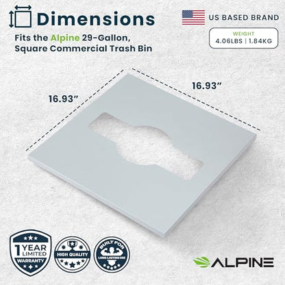 Alpine Mixed Lid Industries 29 Gallon Sturdy Steel Cube Recycling Container, Square Opening - 3 Color Cans Available Sold Separately (Lid Mixed Opening) - color: Lid Mixed Opening