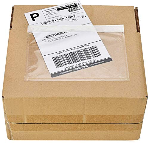 200 Pack 7.5" x 5.5" Clear Self-Adhesive Top Loading Packing List/Shipping Label Envelopes Pouches - size: 200 Pack