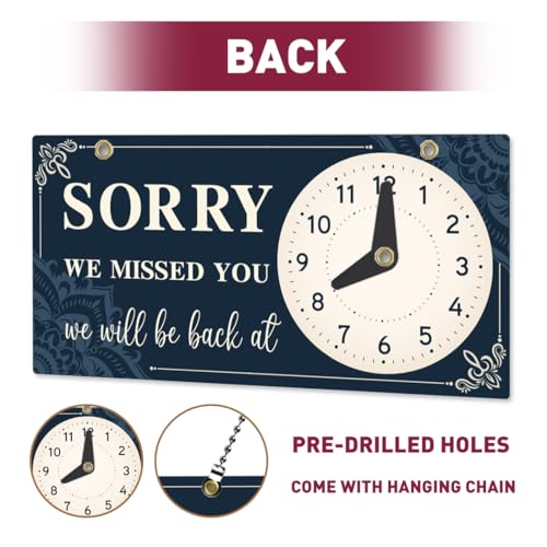 PLIGREAT Welcome Open Sign Double Sided Open Closed Sign with Clock Sorry We Missed You Signs for Business Retail Store Window Wall Decor Hanging Door Signs with Chain, Mandala - style: Mandala