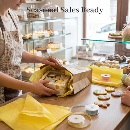 Koogel 330 Sheets Yellow Tissue Paper, 14 X 10 inches - color: Yellow
