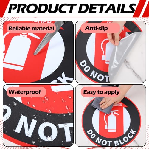 10 Pcs Fire Extinguisher Do Not Block Stickers, Warehouse
