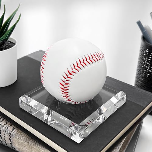Plymor 3.5" W x 3.5" D Clear Square Egg/Sphere Base (1.875" Hole) - size: 3.5" x 3.5" x 0.75" (1.875 Dia.)