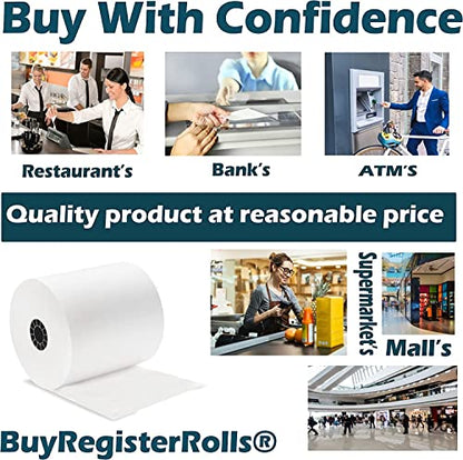 (10 Rolls) 3 1/8 x 230 Thermal Paper Receipt Rolls (55 GSM - 80mm x 70m) Fits All POS Cash Registers TM-T88III, TM-T88IV, TM-T88V, TSP100, CT-S300, CT-S2000, BPA Free from BuyRegisterRolls - style: BPA Free Thermal