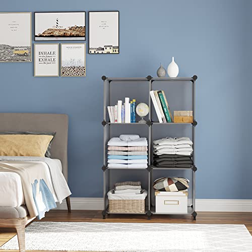 AWTATOS Cube Storage Organizer, Closet Organizers, 6 Cube Shelf, Grey - color: Grey