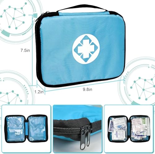 First Aid Kit 300PCS Car Home Camping Essentials Blue 1st Aid - style: Blue-300Pcs