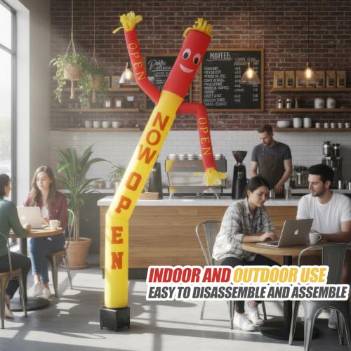 6ft Now Open Inflatable Waving Tube Man with Blower - color: NOW OPEN