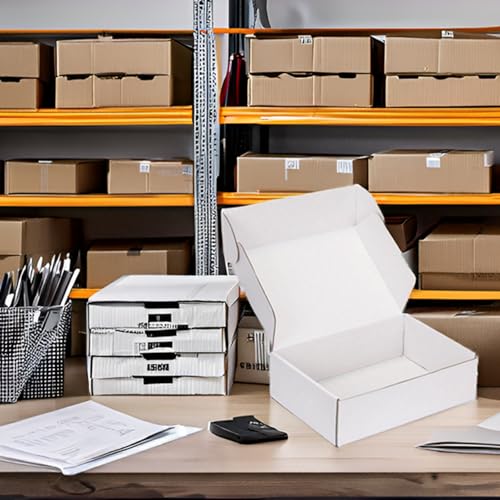 10x10x3 White Shipping Boxes for Small Business, Packing, 25 Pack - color: White, size: 10x10x3 Inch
