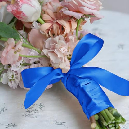 Royal Blue Satin Ribbon 1 Inch 100 Yards, for Wedding Gift Wrapping - color: Royal Blue