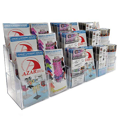 Azar Displays 252821 Three-Tier 18-Pocket Trifold Brochure Holder - size: 3 Tier 18 Pocket