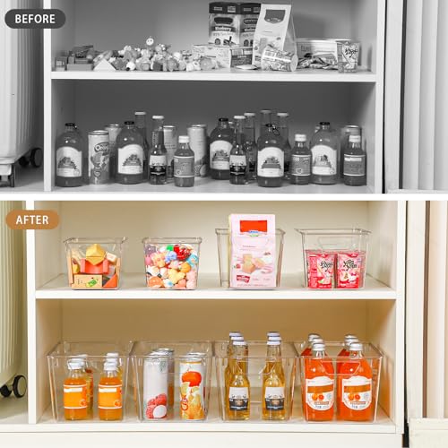 Freebat 12 Pack Pantry Organization and Storage,Clear Plastic Storage Bins - color: 4 Large&4 Middle&4 Small