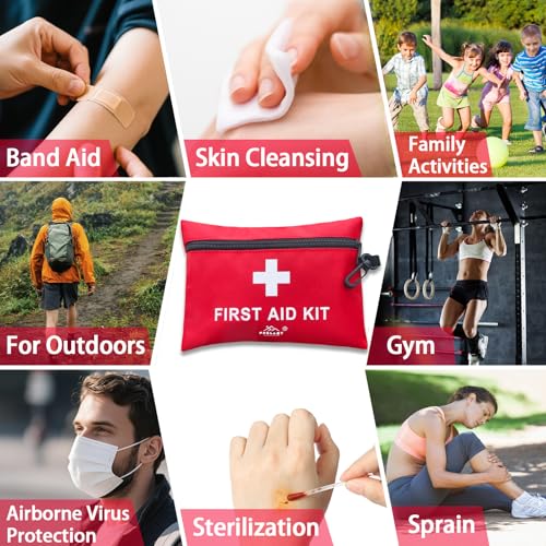 152 Piece Small First Aid Kit, Travel Size First Aid Kit TSA Approved, Mini Forst aid kit for Home, Car, Travel, Camping, Truck, Sports, Office, Hiking Med Kit for Backpack
