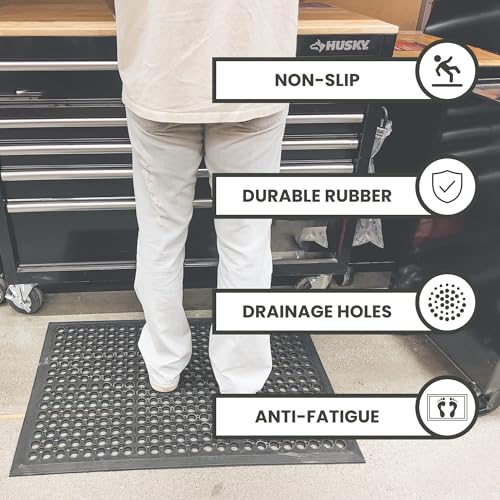 Envelor Anti Fatigue Bar Mat, Non Slip Kitchen Floor Door Mat, 24 x 36 in - size: 36"L x 24"W x 0.5"Th