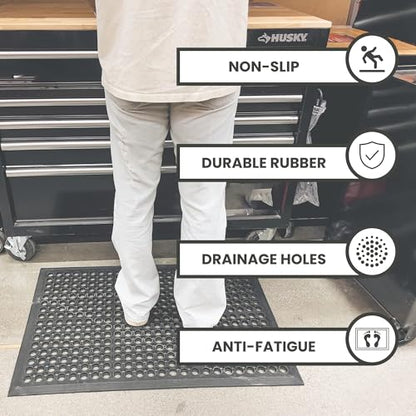 Envelor Anti Fatigue Bar Mat, Non Slip Kitchen Floor Door Mat, 24 x 36 in - size: 36"L x 24"W x 0.5"Th