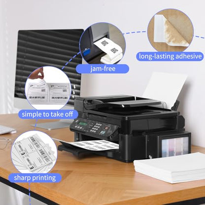 White Shipping Labels, 5.5" x 8.5", 25 Sheets (50 Labels), Matte Finish, Paper Material, 25 Count - size: 5.5"x 8.5"(2-up), style: 25 sheets