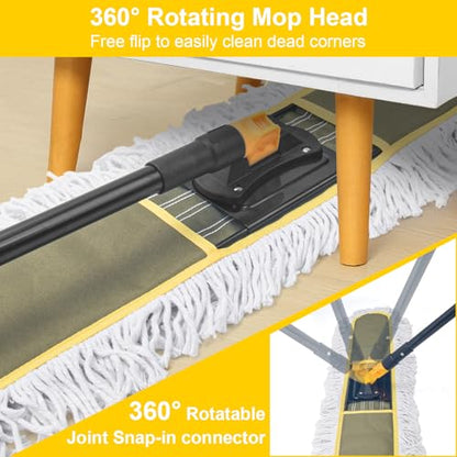 36" Commercial Dust Mop for Floor Cleaning with 1 Refill, 60.5 Inch - size: 36 inch