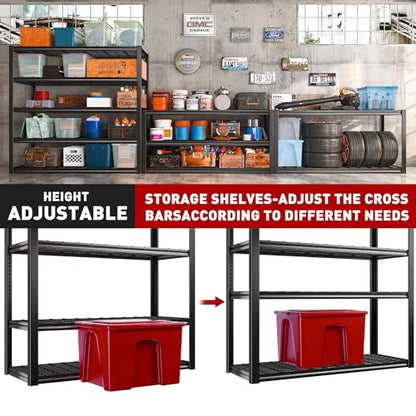 REIBII 48.2" W Storage Shelves for Garage, Adjustable Garage Shelving - size: 5-Tier, 48.2"W x 24.5"D x 72"H