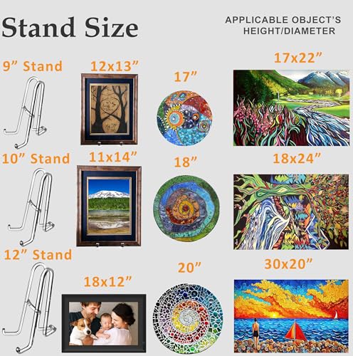 AMT 9 Inch Acrylic Plate Display Stand - Holder Frame, Picture, Decorative Plate, Book, Photo Easel - color: 9 Inch