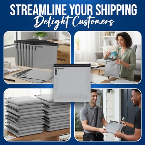 Shippozz 9x12 Poly Mailers 500 Pack, Durable Waterproof Polymailers for Shipping Clothes, Self Seal Mailing Bags for Small Business Packaging Supplies, Mailing Envelopes for Books, and Accessories - size: 9 x 12 (500pcs)