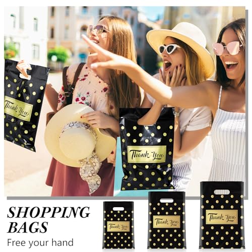 Jeyiour 300 Pcs Thank You Plastic Bags with Handles for business,Polka Dots - style: Polka Dots